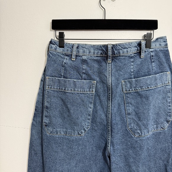 Zara Baggy Fit Blue Jeans Straight Leg Mid Waist Size 30x30 - Picture 8 of 12